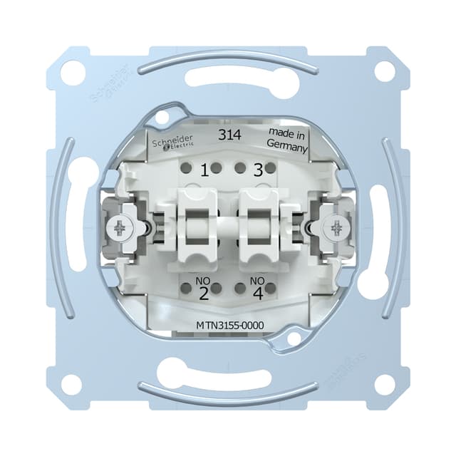 Кнопочный выключатель мех-м, MERTEN, MTN3155-0000, D-Life 2х клавишный