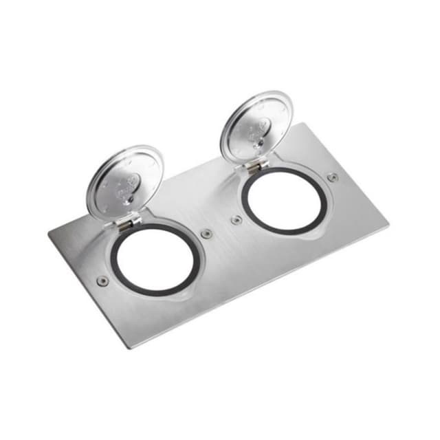 Встраиваемый влагозащитный розеточный лючок на 4 модуля, Legrand, 089702, Нержавеющая сталь