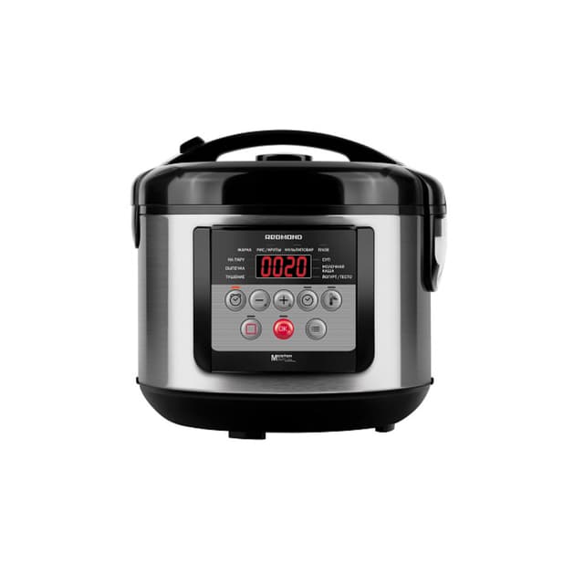 Мультиварка, Redmond, MC103, Объем чаши 3л, 11 автоматических программ, Антипригарное покрытие, Мощность 500 Вт, Автоподогрев, Таймер, Пастеризация, Стерилизация, Длина шнура 1.2м, Черный/стальной