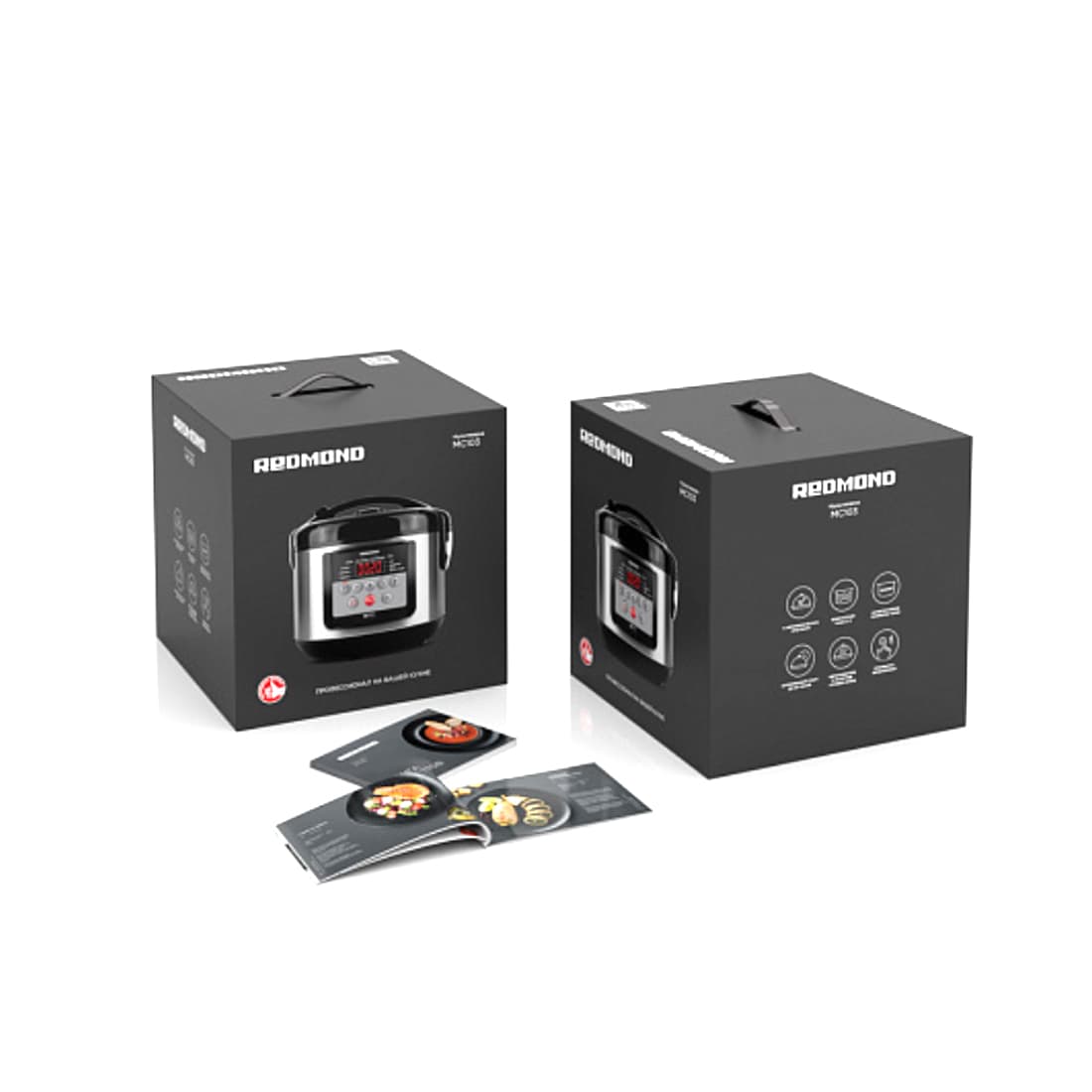 Мультиварка, Redmond, MC103, Объем чаши 3л, 11 автоматических программ, Антипригарное покрытие, Мощность 500 Вт, Автоподогрев, Таймер, Пастеризация, Стерилизация, Длина шнура 1.2м, Черный/стальной