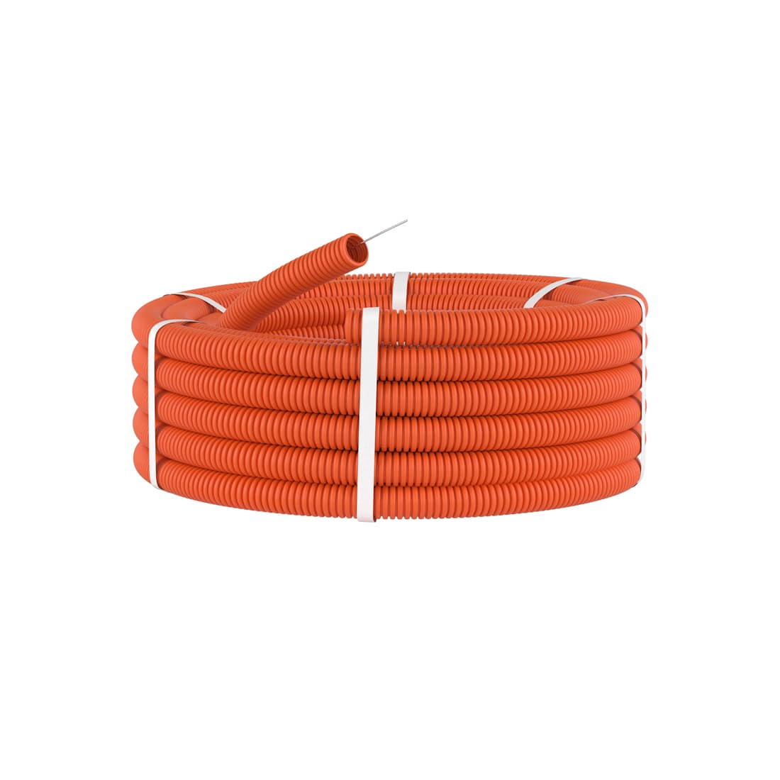 Труба ПНД гибкая гофр., DKC, 71525, д.25мм, тяжёлая с протяжкой, 50м, цвет оранжевый