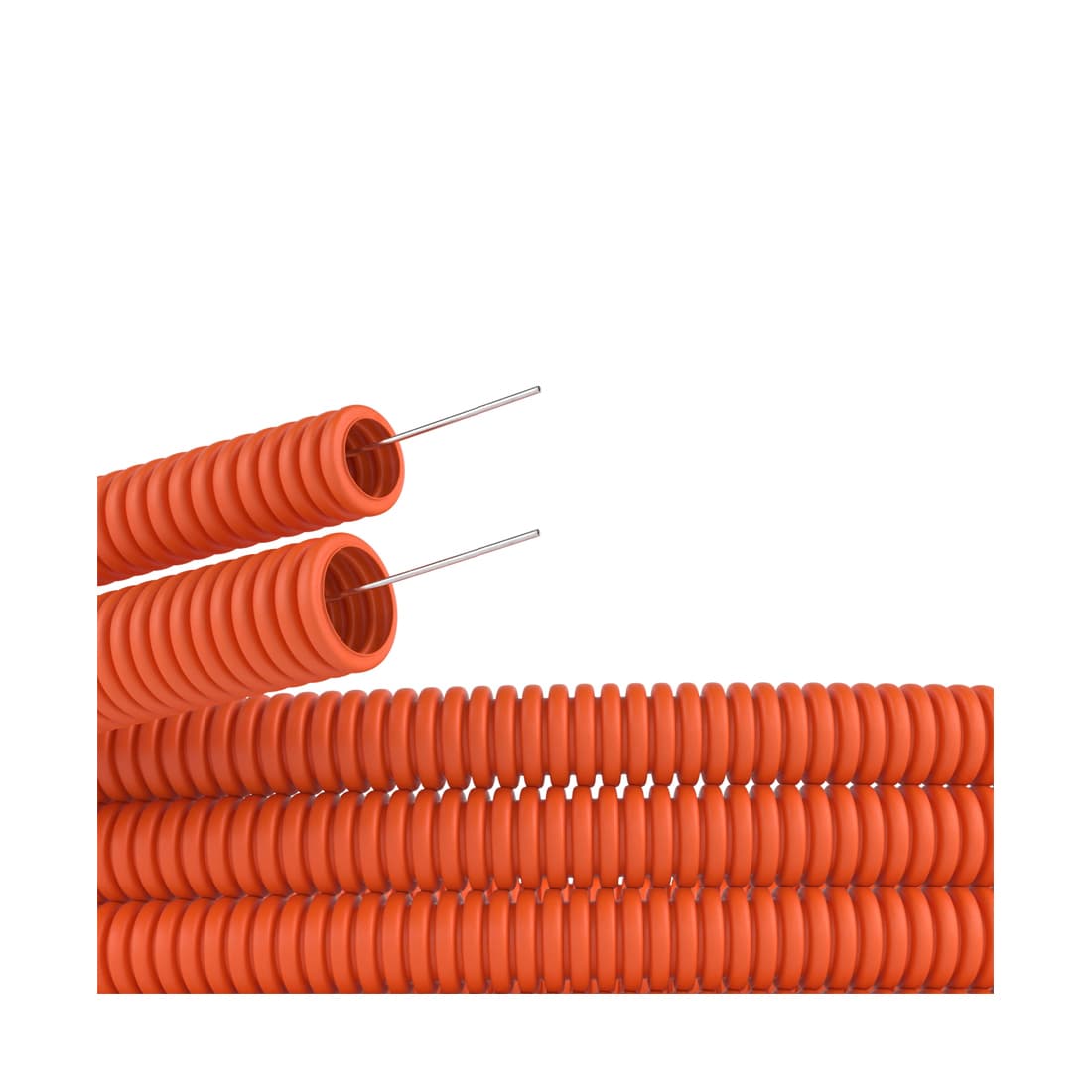 Труба ПНД гибкая гофр., DKC, 71525, д.25мм, тяжёлая с протяжкой, 50м, цвет оранжевый