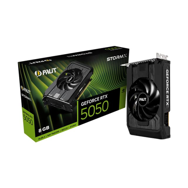 Видеокарта, PALIT, RTX5050 STORMX 8G (4710562245448), (NE65050019P1-GB2070F), GDDR6, 128bit, 3-DP, HDMI, 169.9*118*39.8 мм, Цветная коробка