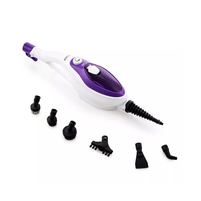 Паровая швабра, Kitfort, КТ-1004-4, фиолетовый, Мощность 1500Вт, Ёмкость резервуара 350мл, Пластик, Подача пара 8-35г/мин, Длина шнура 4.8м, Фиолетовый