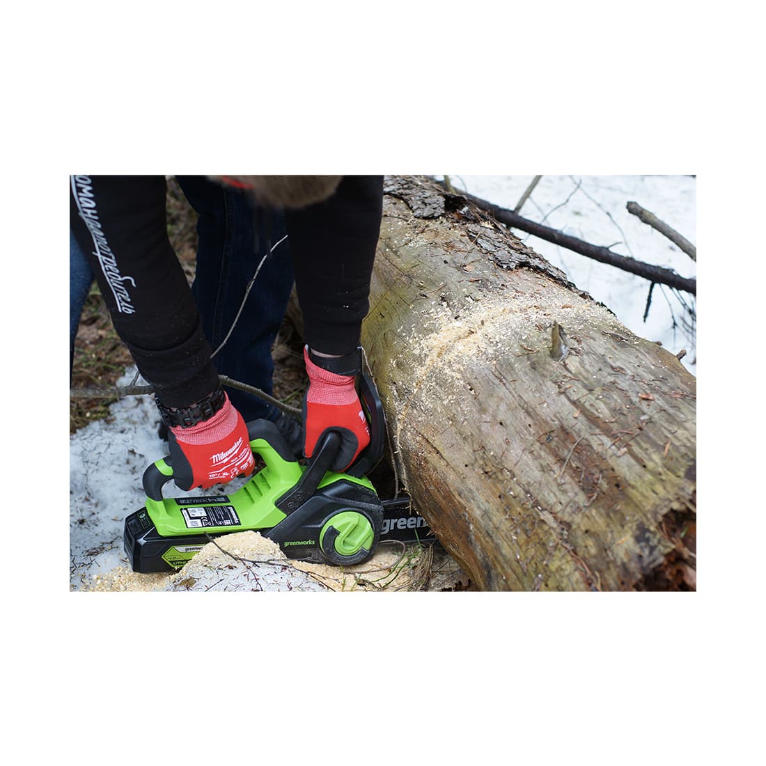 Цепная пила аккумуляторная, Greenworks, 2007707UA, G24CS25, 24V, 25см, c 1хАКБ 2Ач и ЗУ