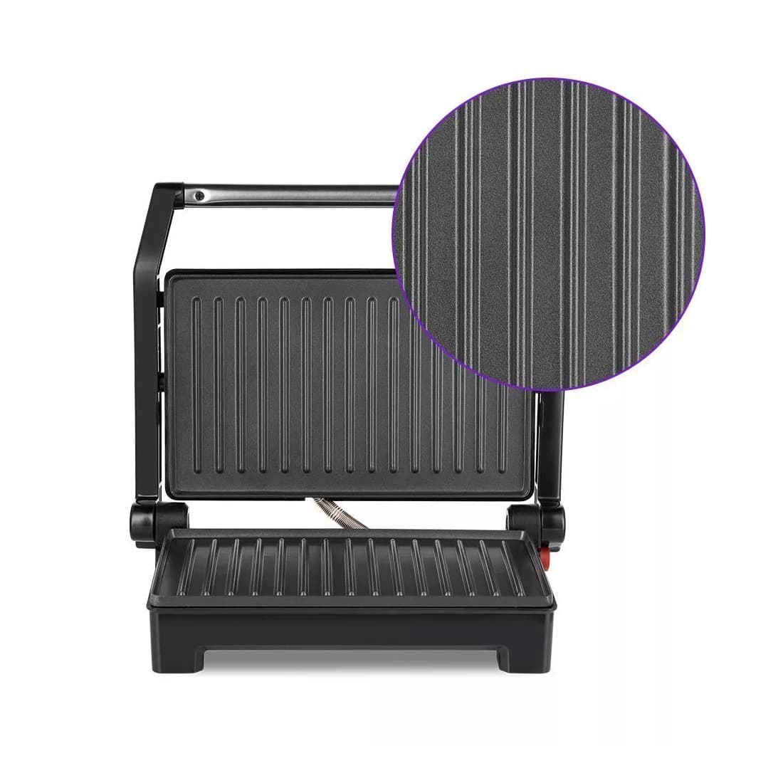 Бутербродница, Kitfort, КТ-3604, Антипригарное покрытие, Открытие крышки на 180°, 2 режима нагрева, Размер пластин 22.5 х 14 см, Мощность 800 Вт, Длина шнура 0.6м, Стальной/Черный