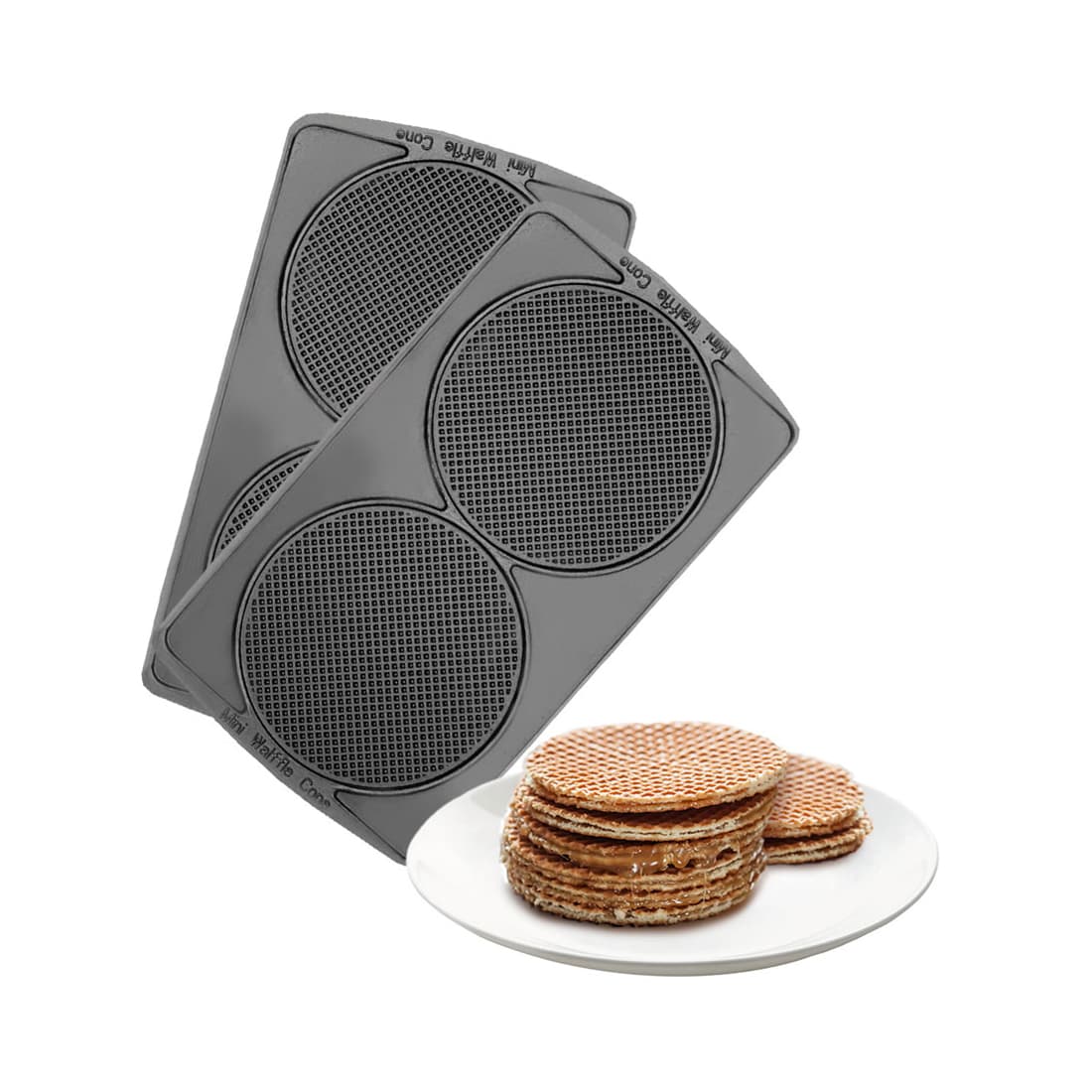 Панель для мультипекаря, Redmond, RAMB-12, Голландские вафли, Антипригарное покрытие, Габаритные размеры 134  236 мм, Черный