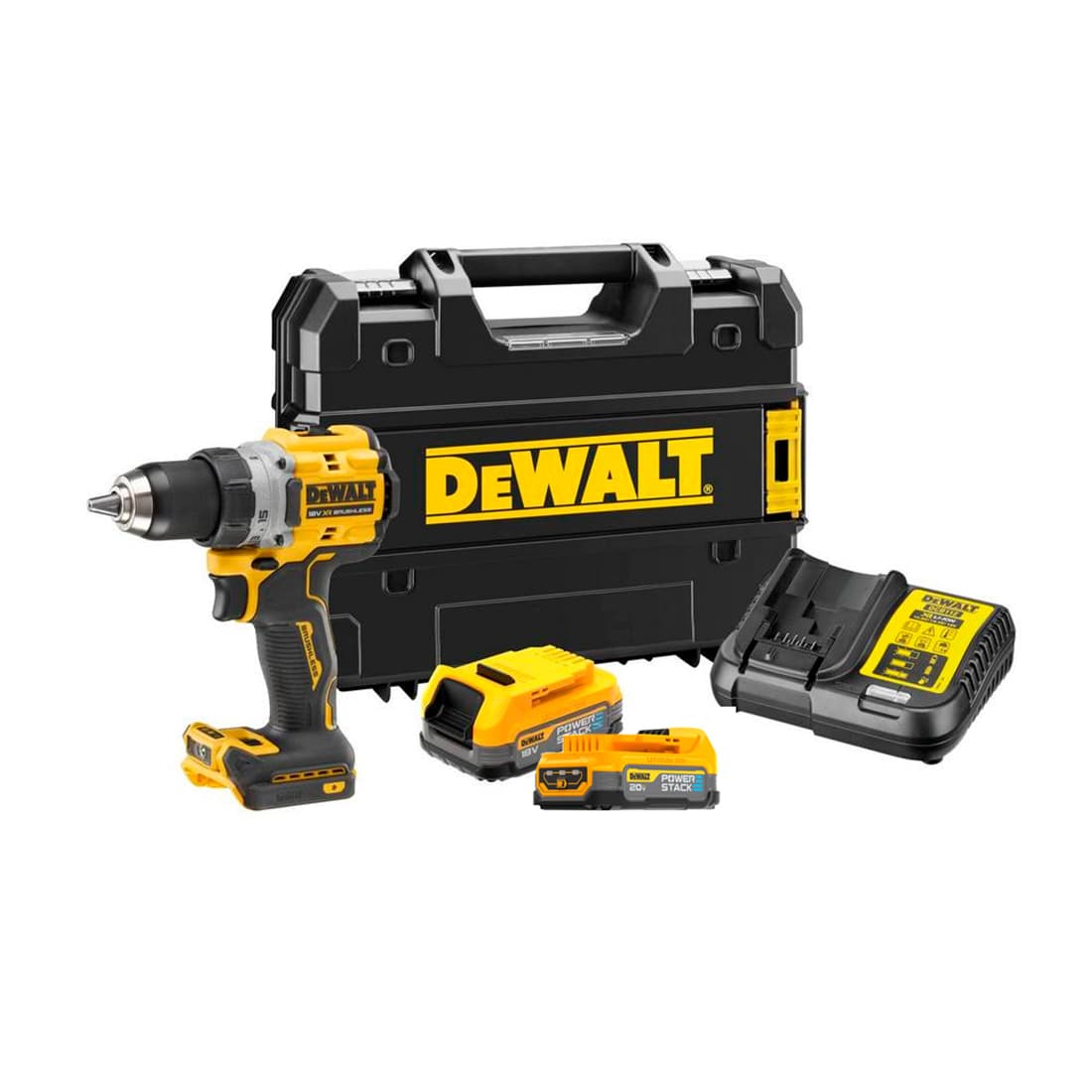 Дрель, DeWALT, DCD800E2T-QW, 18.0 В Бесщёточная дрель-шуруповерт, 1.5-13 мм, 90/27 Нм, 2 Li-Ion батареи 1.7 Ач, 0-650 / 0-2000 об/мин, 1.8 кг, чемодан TSTAK