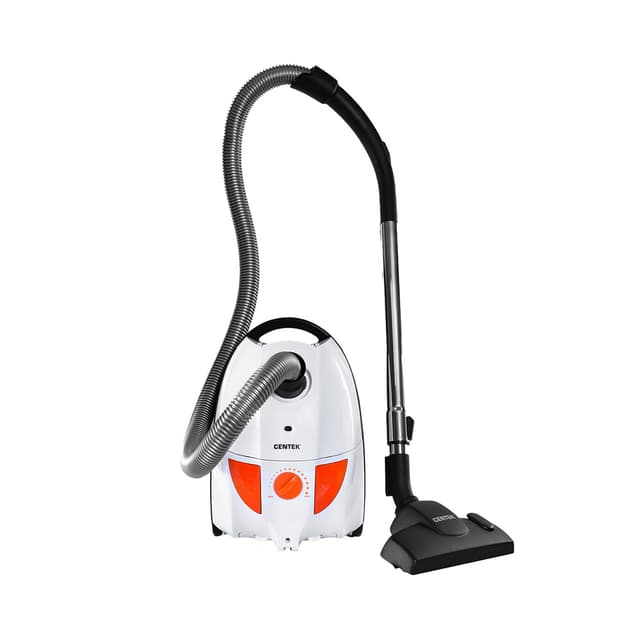 Пылесос, Centek, CT-2503, 2000W, 400W, Регулятор мощности, Телескоп, Мешок 2.5л, Белый-Оранжевый