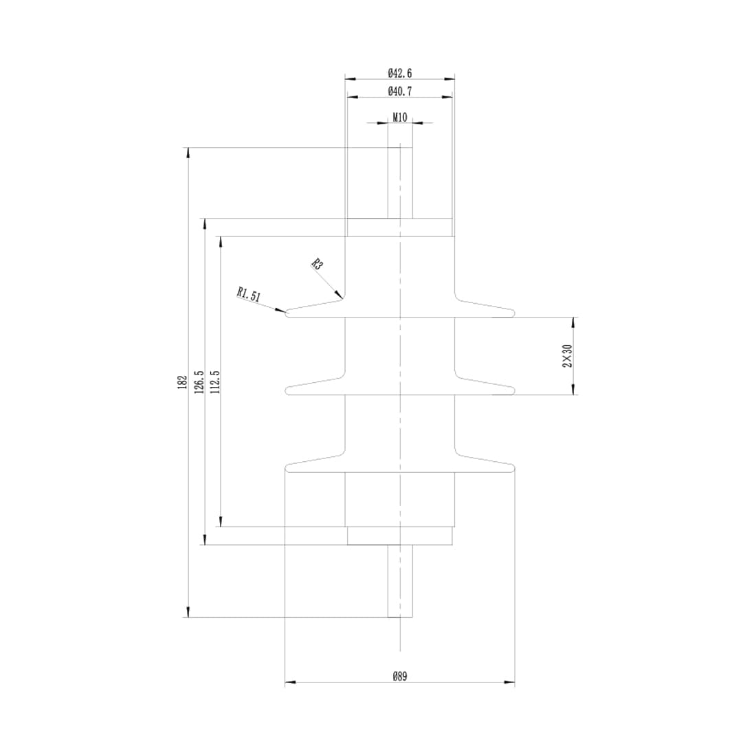 Ограничитель перенапряжения, Deluxe, HY5WS-10/30, 6000 В