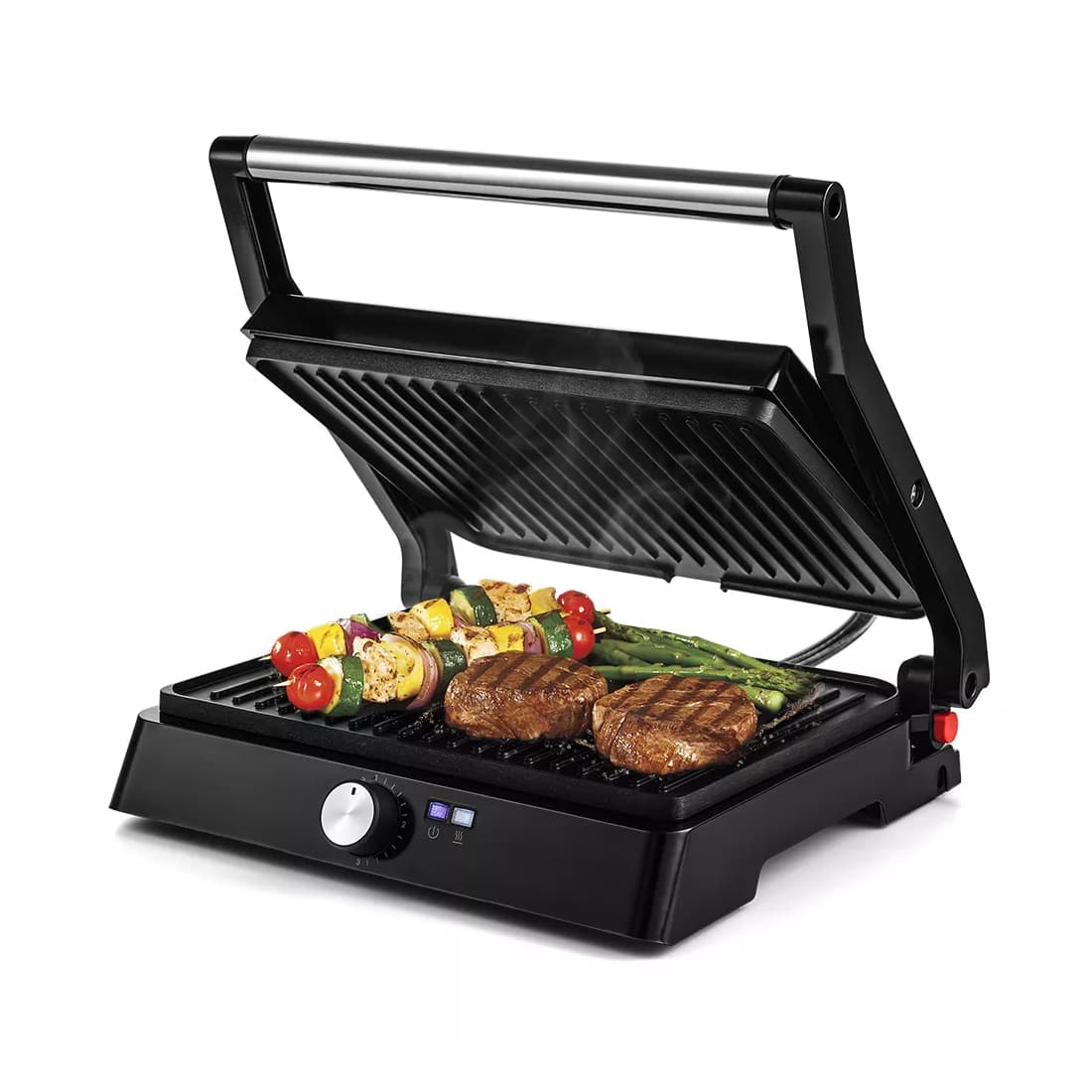 Гриль, Kitfort, КТ-1661, Вид гриля Открытый и Закрытый, Мощность 2200 Вт, Температура нагрева °С 230, Управление механическое, Цвет черный
