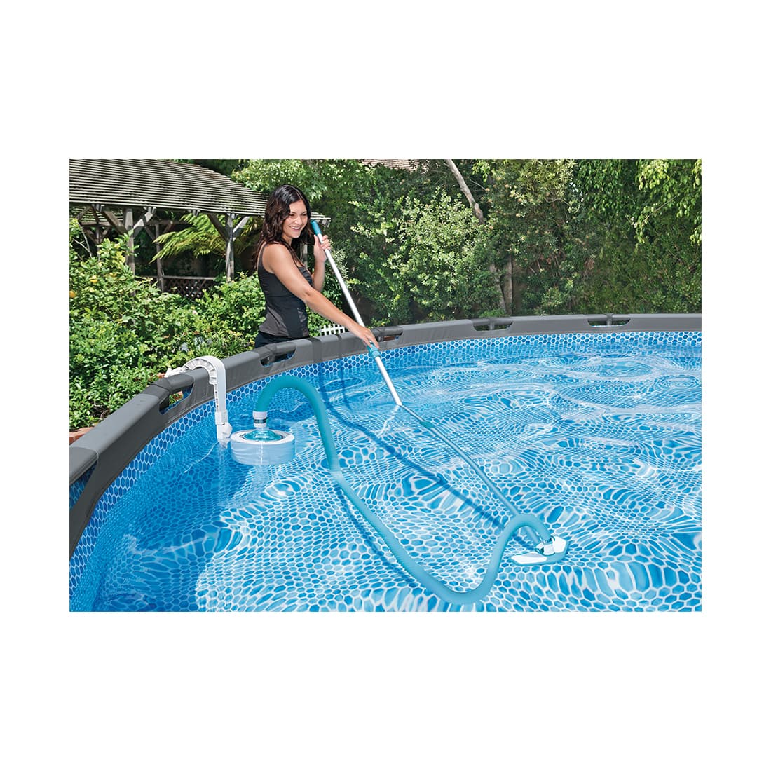 Шланг для вакуумного пылесоса Deluxe Vacuum, INTEX, 29083, Диаметр 38 мм, Длина 7.6 метров, Легкий и гибкий, Синий, В пленке