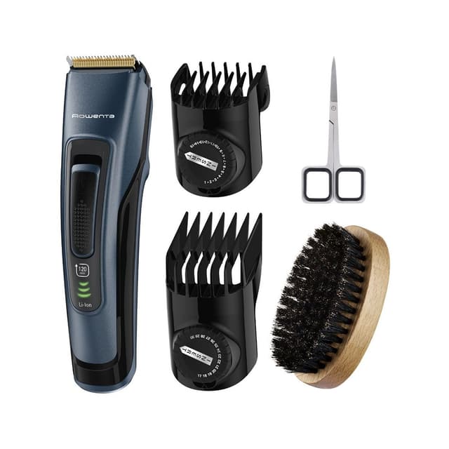 Машинка для стрижки, Rowenta, TN4500F4, Длина стрижки от 0,5 мм до 30 мм, 2 насадки в комплекте, Число установок длины 44, Синий/черный