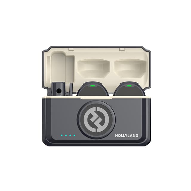 Петличный микрофон, Hollyland, Lark M2 Camera (Duo Shine Charcoal), Размер кнопки, 48 кГц/24 бит Hi-Fi звук, Подавление окружающего шума, Универсальная совместимость, Черный