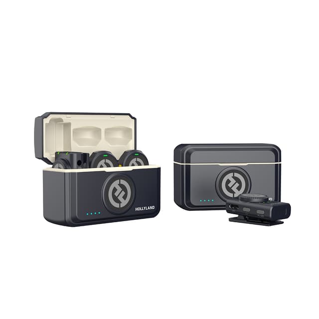 Петличный микрофон, Hollyland, Lark M2 Camera (Duo Shine Charcoal), Размер кнопки, 48 кГц/24 бит Hi-Fi звук, Подавление окружающего шума, Универсальная совместимость, Черный