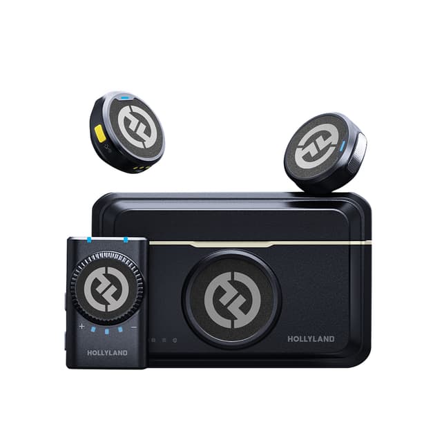 Петличный микрофон, Hollyland, Lark M2 Camera (Duo Shine Charcoal), Размер кнопки, 48 кГц/24 бит Hi-Fi звук, Подавление окружающего шума, Универсальная совместимость, Черный