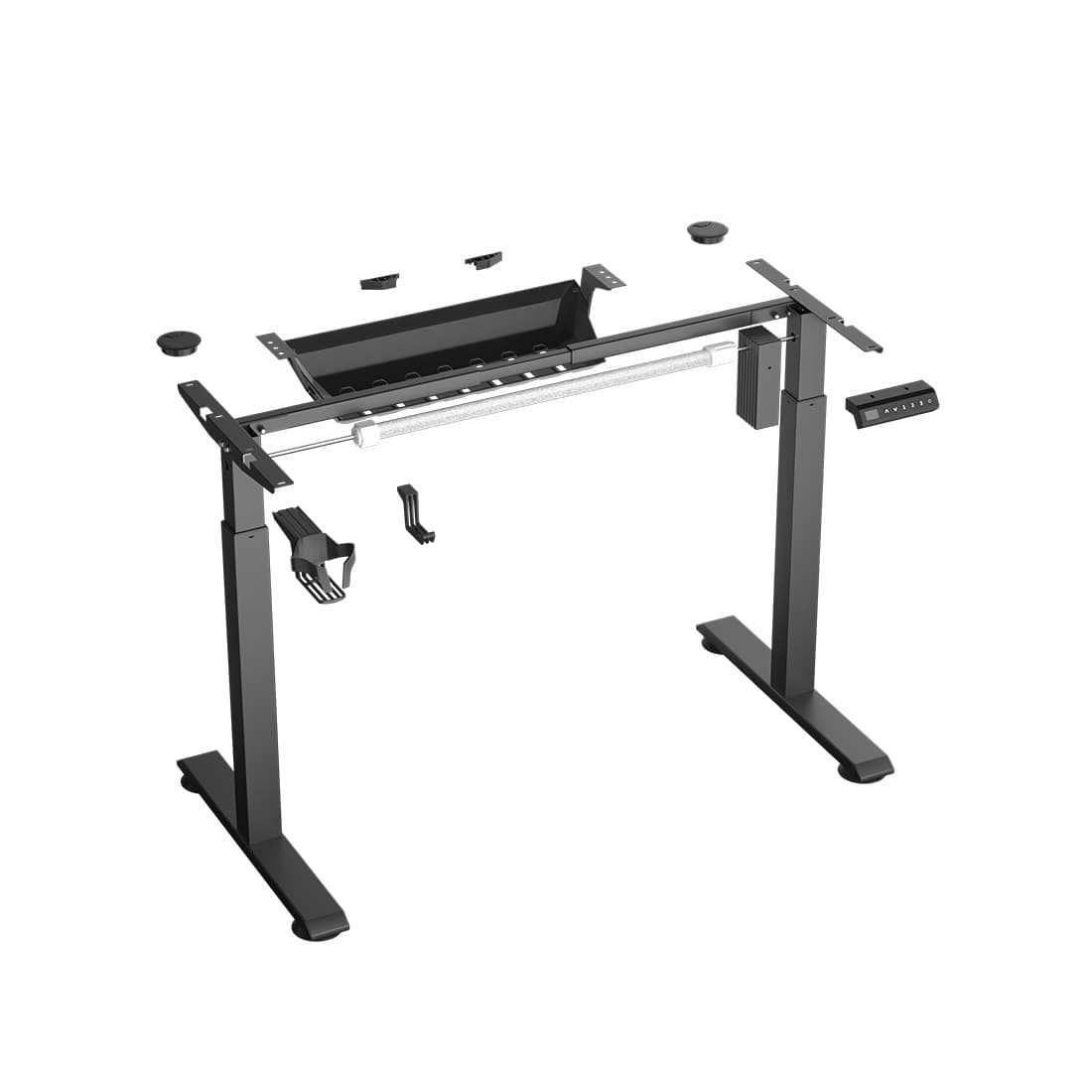 Компьютерный стол, 1STPLAYER, MOTO-E-1675-18-BK, Поверхность - ABS, P2PB, Основание - алюминий, 160*75*(72-117), Черный