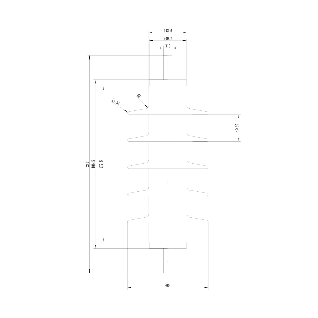 Ограничитель перенапряжения, Deluxe, HY5WS-17/50, 10000 В