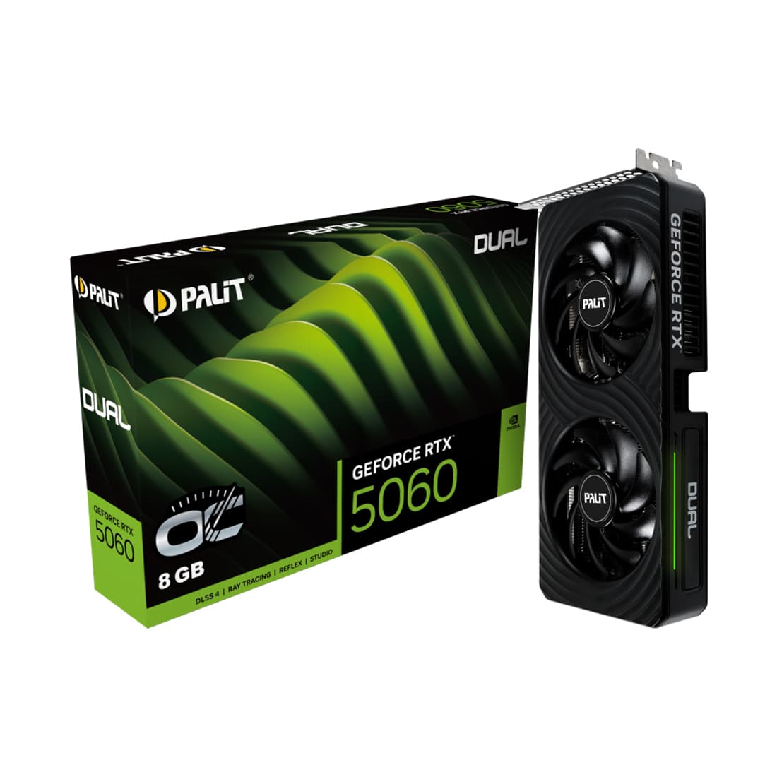 Видеокарта, PALIT, RTX5060 DUAL OC 8G (4710562245356), NE75060S19P1-GB2063D, GDDR7, 128bit, 3-DP, HDMI, 262.1*126.3*40.1 мм, Цветная коробка