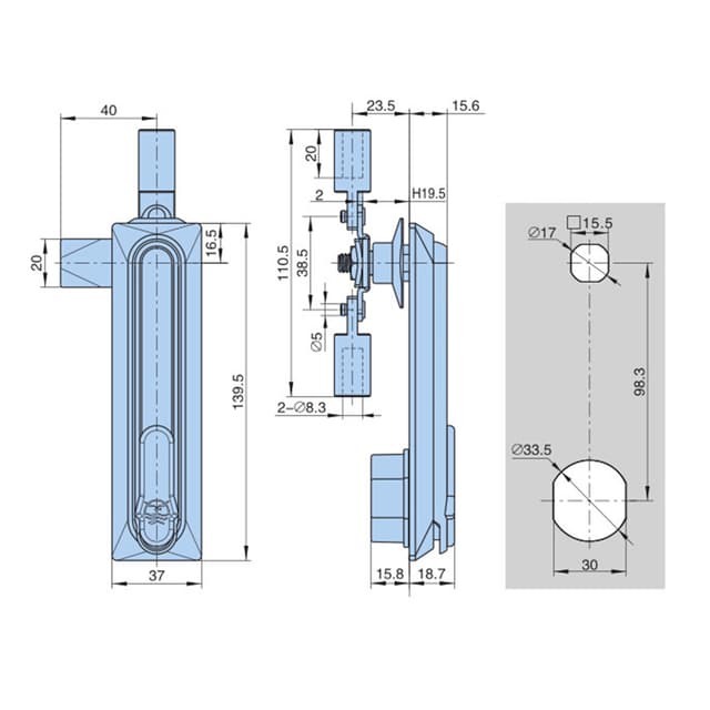 Замок металлический с ключом, Deluxe, MS100-2-1 (3 части)