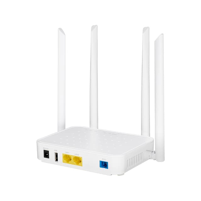 Абонентский терминал ONU, BDCOM, GP1705-2G, 1 GPON/EPON порт SC/UPC, 2GE LAN порта, WI-FI 802.11a/b/g/n/ac, AC1200, пластиковый корпус, 4 внешних антенны DC12V/1,5 A внешний адаптер