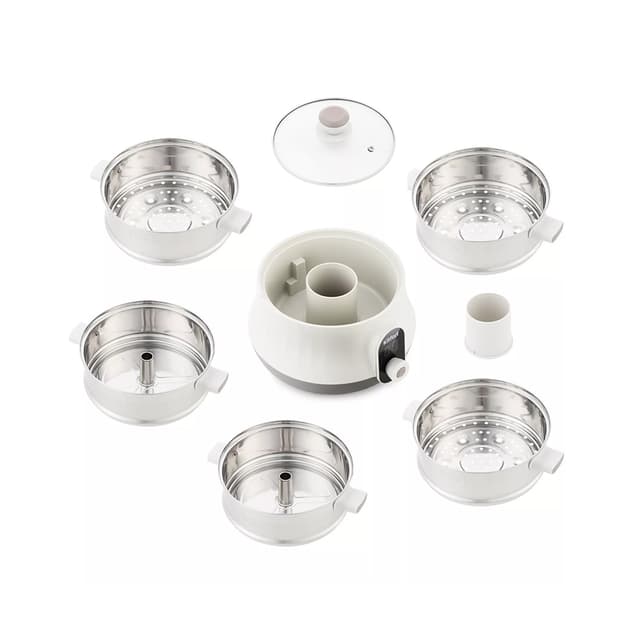 Пароварка, Kitfort, КТ-2035, Максимальная мощность 600 Вт, Объем резервуара для воды 1 л,Общий объем 8 л, Количество ярусов 5 шт, Объем паровых корзин 1.6 л, Материал паровых корзин нержавеющая сталь, Цвет белый