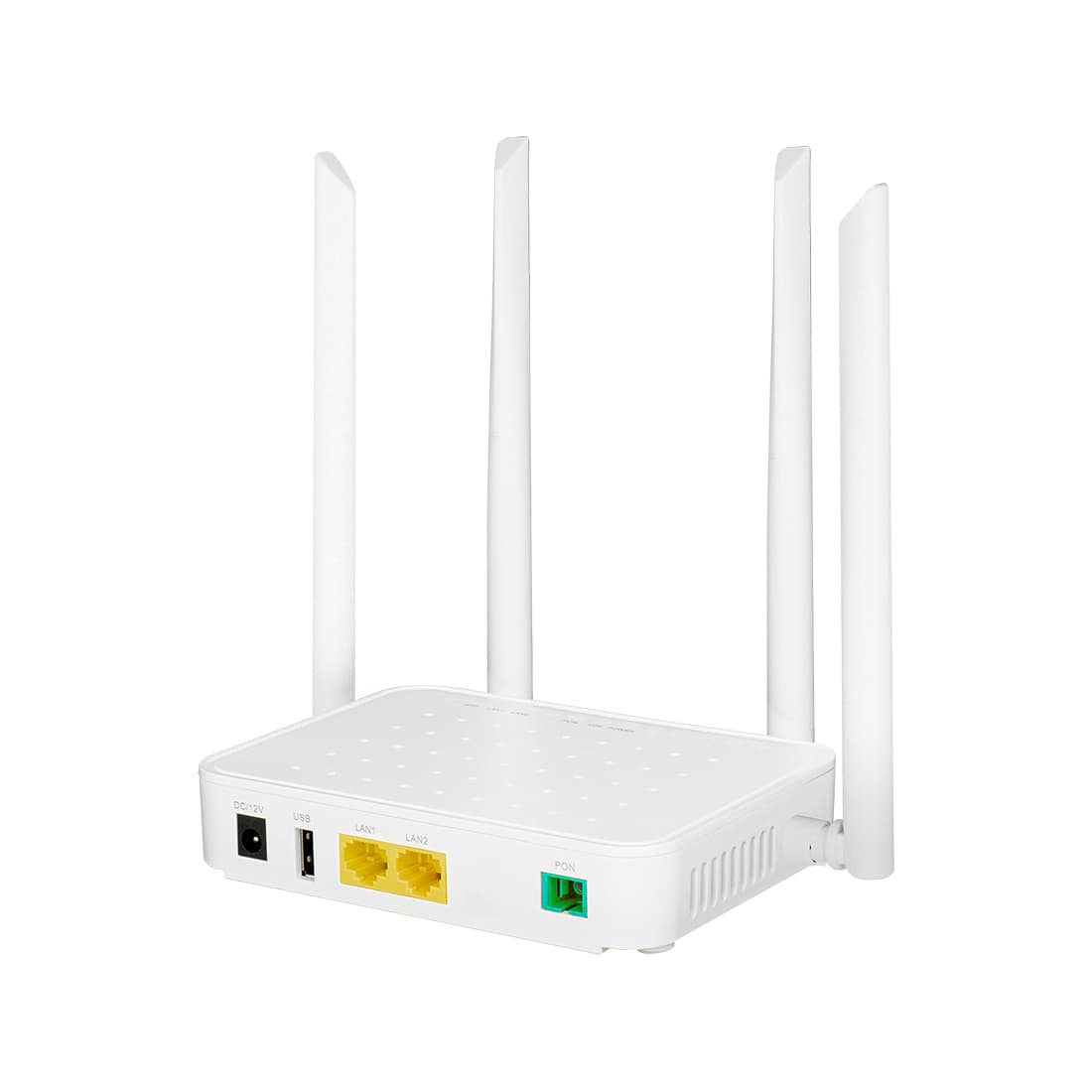 Абонентский терминал ONU, BDCOM, GP1705-2G v1, 1 GPON/EPON порт (SC/APC), 2GE LAN порта, WI-FI 802.11a/b/g/n/ac, AC1200, пластиковый корпус, 4 внешних антенны DC12V/1,5 A внешний адаптер