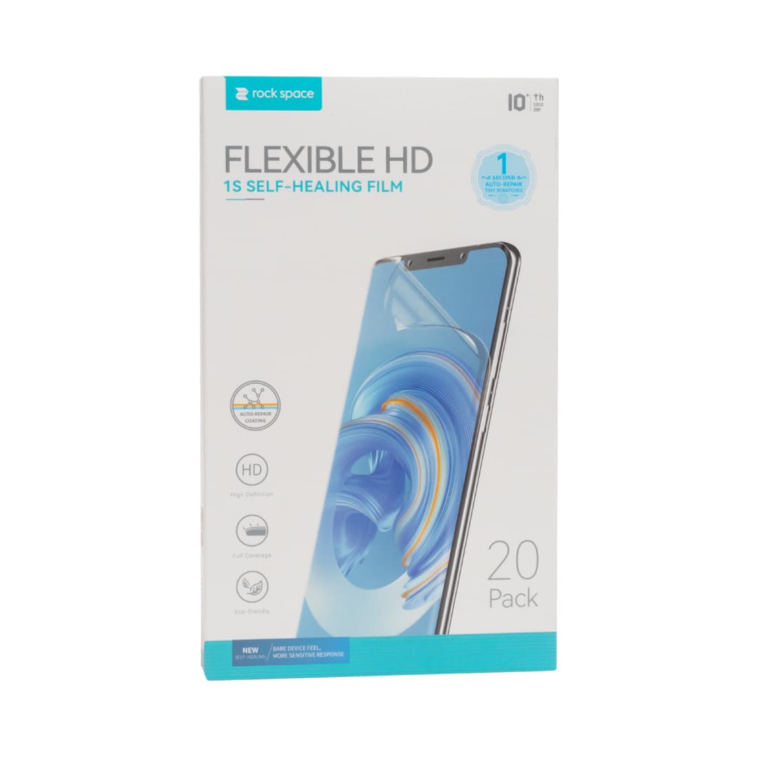 Гибкая самовосстанавливающаяся HD пленка 1S, Rock Space, 180MX-01Y (6941402773137), Толщина 0.15 мм, Прозрачная, В упаковке 20 шт,Размер S (до 7 дюймов)