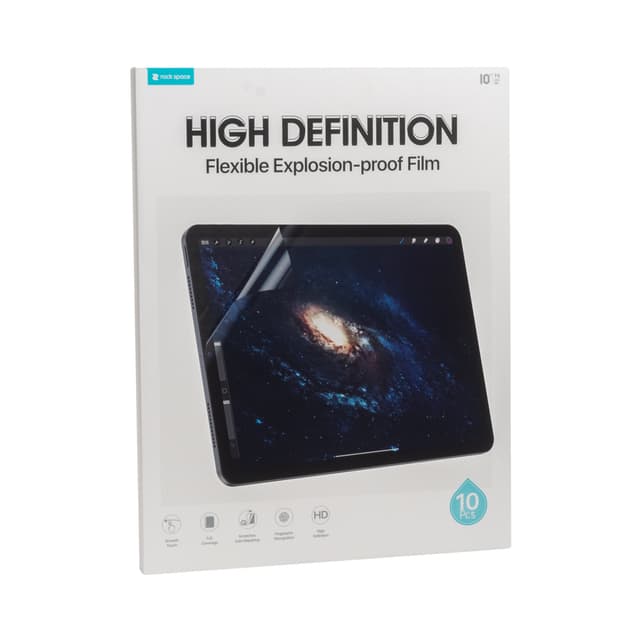 Противоударная HD пленка, Rock Space, 290-01Y (6941402738150), Толщина 0.14 мм, Прозрачная, Самовосстановление, В упаковке 10 шт, Размер L (до 11 дюймов)