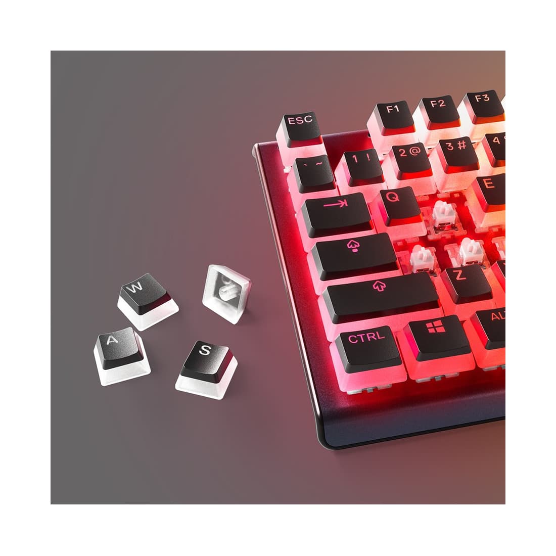 Набор кнопок на клавиатуру, Steelseries, 60200, PrismCAPS Black- US, Черный