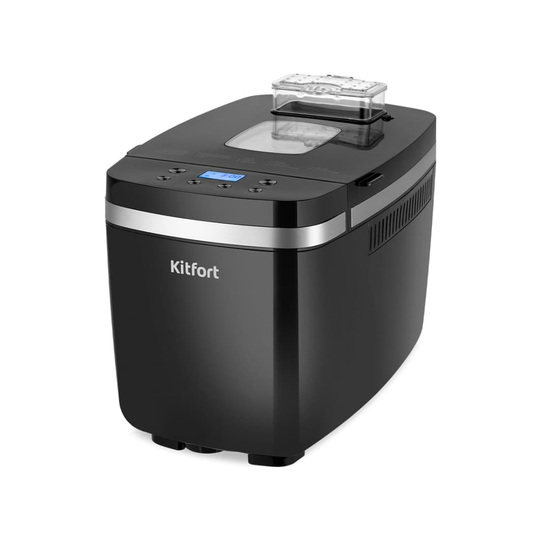 Хлебопечь, Kitfort, КТ-314, Мощность 850 Вт, Съемная чаша есть,Максимальный вес выпечки 1.35 кг, Регулировка веса выпечки есть, Размер выпечки 900 г, 1100 г, 1350 г, Форма выпечки буханка, Выбор цвета корочки есть, Материал корпуса пластик, Цвет Черный