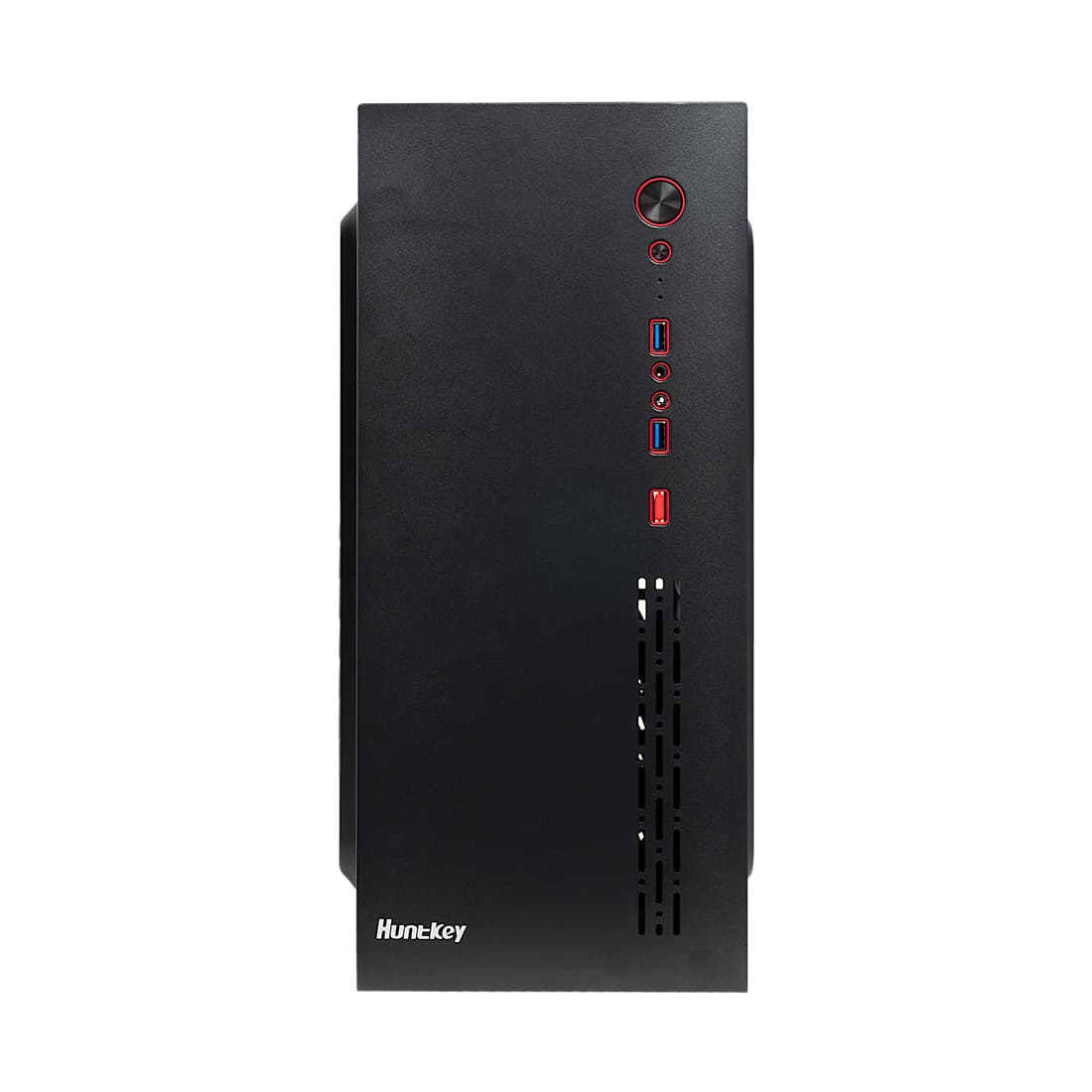 Компьютерный корпус, HuntKey, HK360, ATX/Micro ATX, USB 2*3.0, HD-Audio+ Mic, Высота процессорного кулера до 155мм, Длина VGA до 330мм, 1*3.5"/2*2.5", Толщина 0,45мм, 345x180x412мм, Без Б/П, Черный