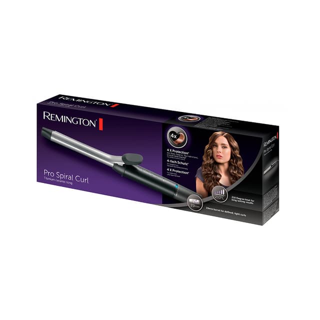 Плойка, Remington, CI5519, Диаметр щипцов 19 мм, Температурп нагрева 140-210 °С, 8 режимов, Время нагрева 30 сек, Керамическое покрытие, Автоотключение, Длина шнура 1.8м, Мощность 32 Вт, Черный