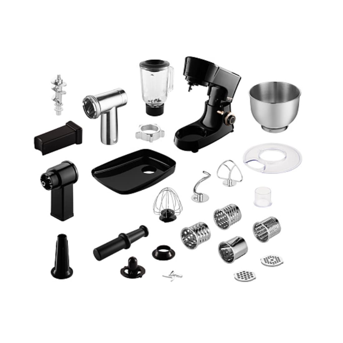 Кухонная машина, Redmond, RKM-4045, Черный,Максимальная мощность 1200 Вт,Количество скоростей работы 6 , Номинальная мощность 800 Вт,Съемный блок мясорубки	да,Напряжение 220-240 В, 50 Гц