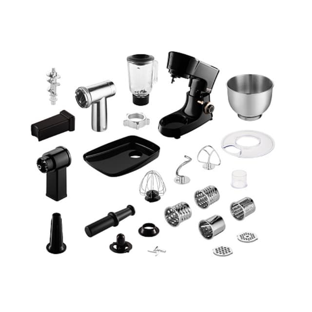 Кухонная машина, Redmond, RKM-4045, Черный,Максимальная мощность 1200 Вт,Количество скоростей работы 6 , Номинальная мощность 800 Вт,Съемный блок мясорубки	да,Напряжение 220-240 В, 50 Гц