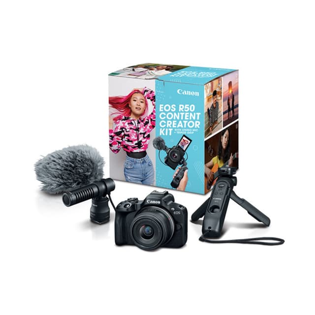 Цифровой фотоаппарат, CANON, EOS R50 + RF-S 18-45 mm IS STM Creator Kit, Black, 5811C036