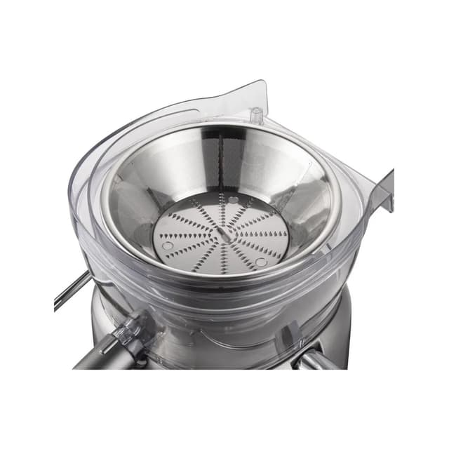 Соковыжималка центробежная, Redmond, J1402, Скорость работы 16000 об/мин, Диаметр загрузочного отверстия 84 мм, Уровень шума 82 дБ, Импульсный режим, Мощность 1040 Вт, Длина шнура 1м, Серый