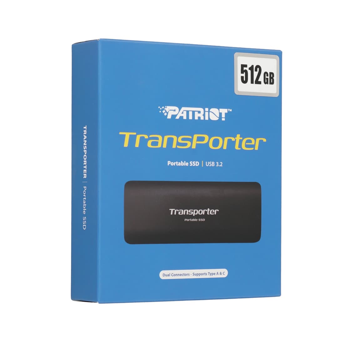 Внешний SSD диск, Patriot, TRANSPORTER, PTP512GPEC, 512GB, USB-C, Чёрный