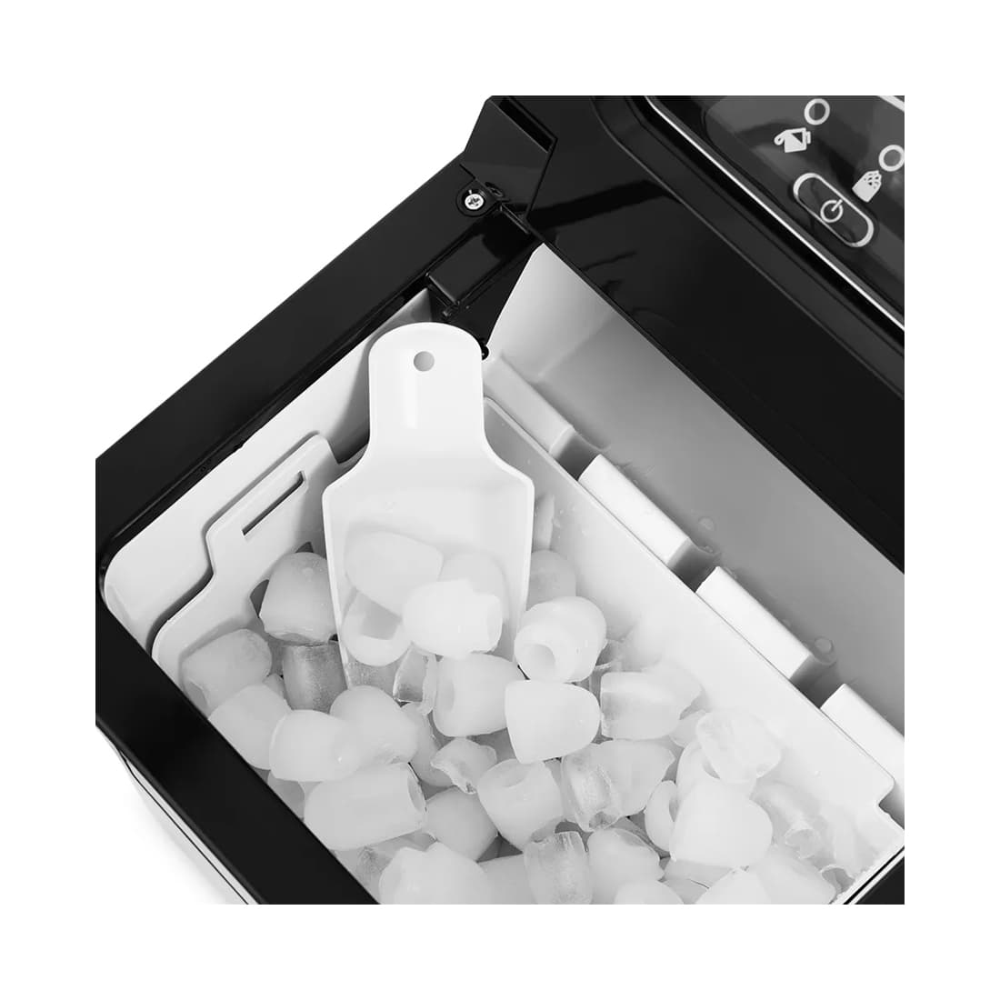 Льдогенератор, Kitfort, KT-1807, Пальчиковая форма льда, Готовность льда через 6-13 мин, Мощность 105 Вт, Объем 1.9л, Климатический класс ST/SN/N/T, Хладагент R600a , Уровень шума 60 дБ, Стальной/Черный