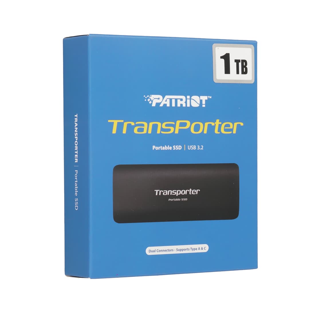 Внешний SSD диск, Patriot, TRANSPORTER, PTP1TBPEC, 1TB, USB-C, Чёрный