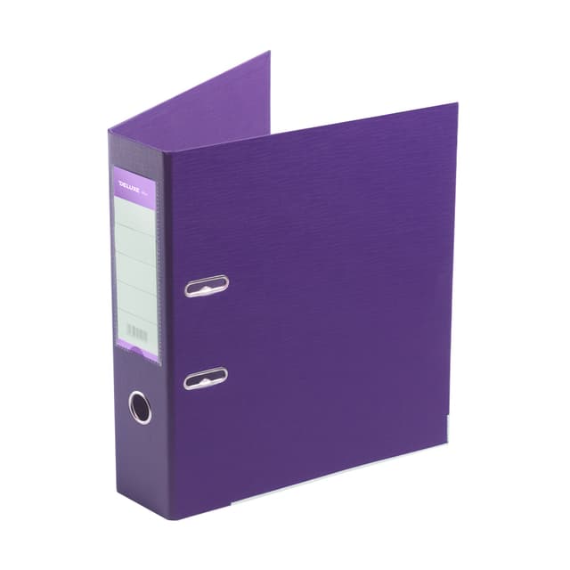 Папка-регистратор с арочным механизмом, Deluxe, Office 3-PE1 (3" PURPLE), А4, 70 мм, 1200 мкм. (2 мм.), PVC/PVC, Разборная, фиолетовый
