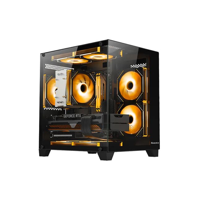 Компьютерный корпус, Huntkey, S900, Micro ATX/Mini-ITX, USB 1*3.0/2*2.0, HD-Audio+Mic, Кулер 5*12см ARGB, Высота процессорного кулера до 155 мм, Длина VGA до 320мм, 2*3.5"/1*2.5", Слот 4, Толщина 0,5мм, 345x270x374мм, Без Б/П, Чёрный