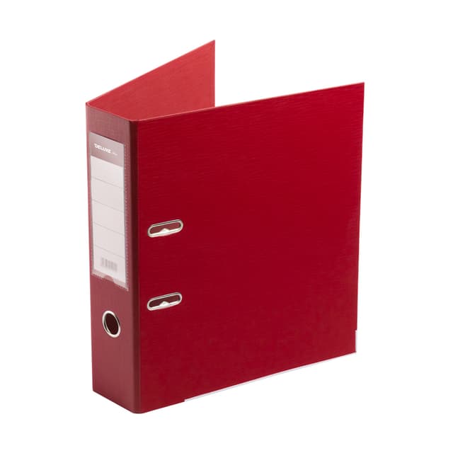 Папка-регистратор с арочным механизмом, Deluxe, Office 3-RD24 (3" RED), А4, 70 мм, 1200 мкм. (2 мм.), PVC/PVC, Разборная, красный