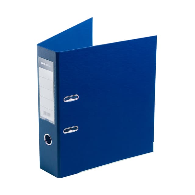 Папка-регистратор с арочным механизмом, Deluxe, Office 3-BE21 (3" BLUE), А4, 70 мм, 1200 мкм. (2 мм.), PVC/PVC, Разборная, синий