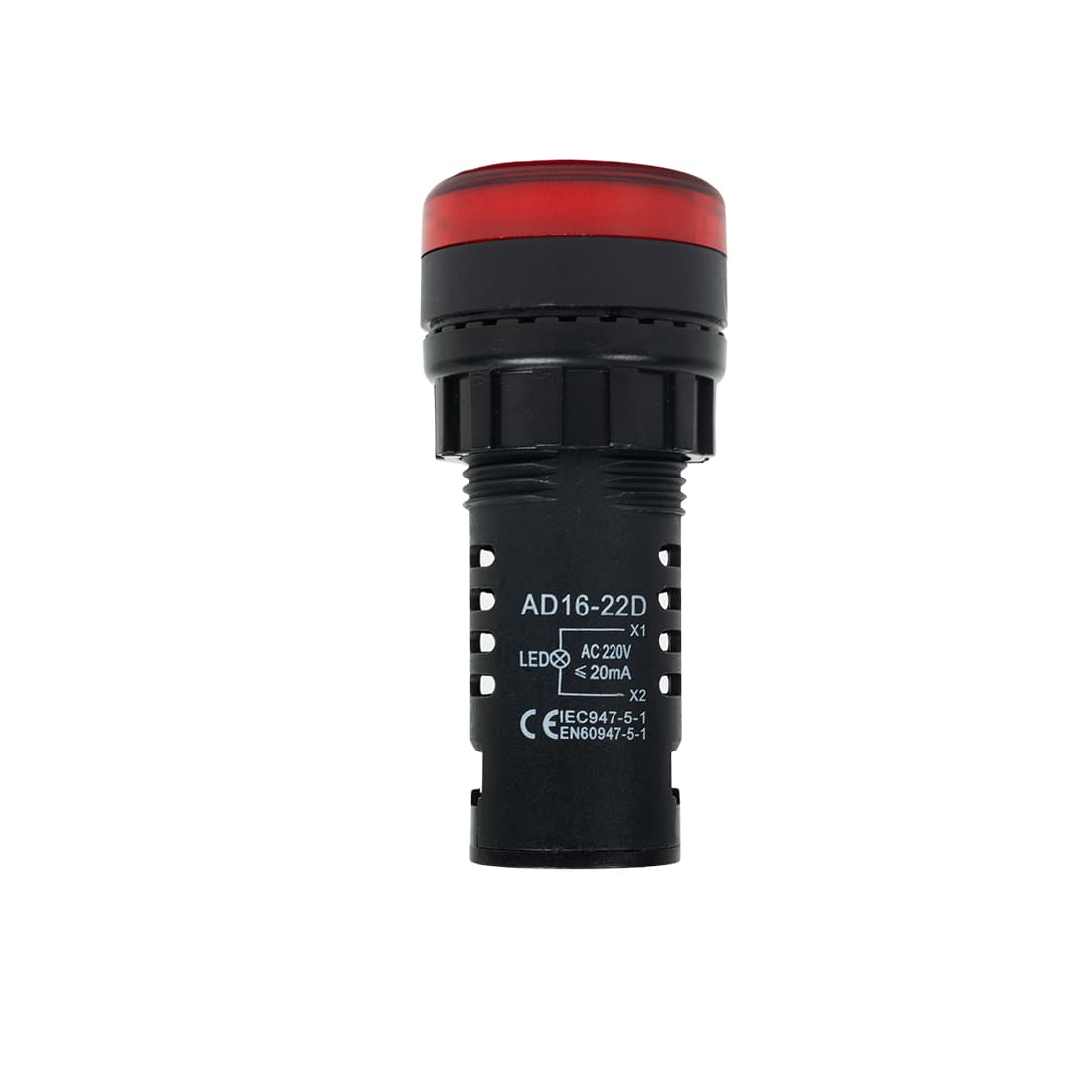 Лампа светодиодная, Deluxe, AD16-22D, (красная), АС 230V