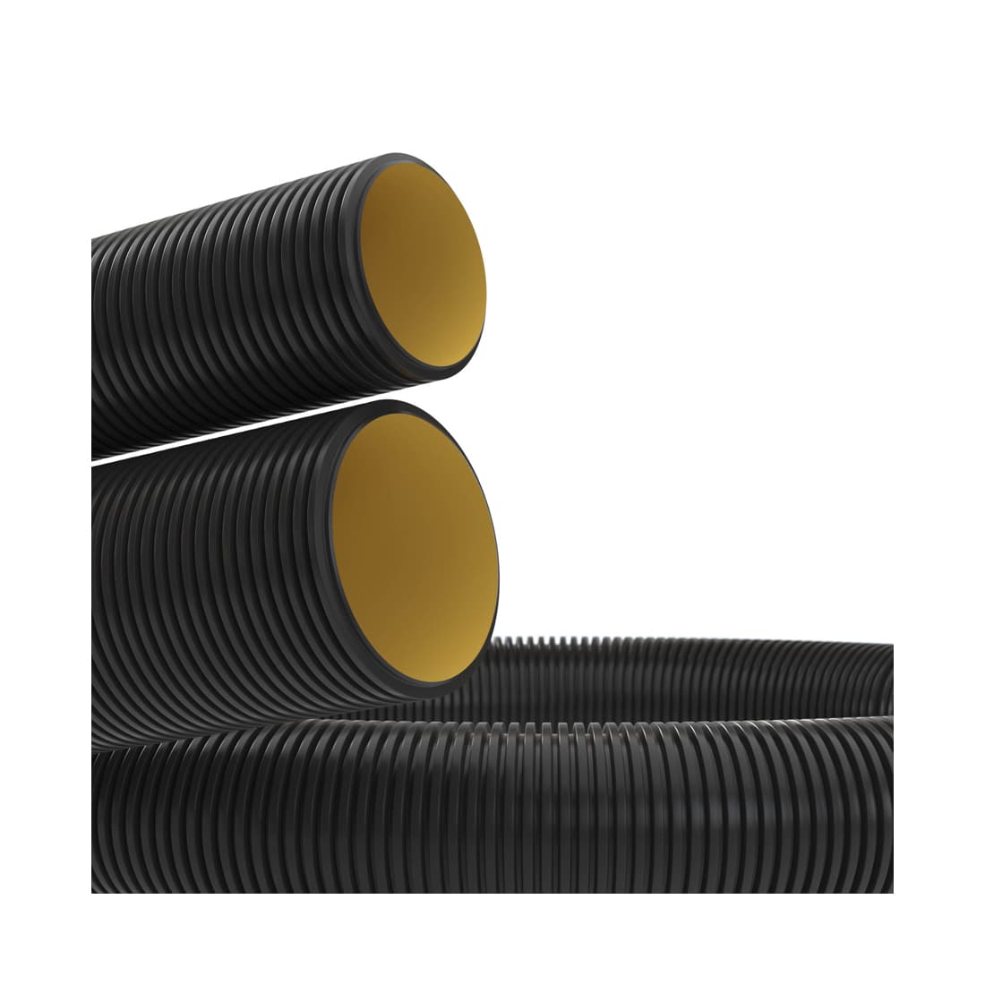 Труба ПНД гибкая двустенная для кабельной канализации, DKC, 121950A, д.50мм с протяжкой, SN13, 500Н, в бухте 100м, цвет черный