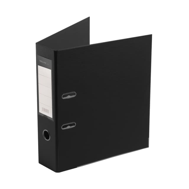 Папка-регистратор с арочным механизмом, Deluxe, Office 3-BK19 (3" BLACK), А4, 70 мм, 1200 мкм. (2 мм.), PVC/PVC, Разборная, чёрный