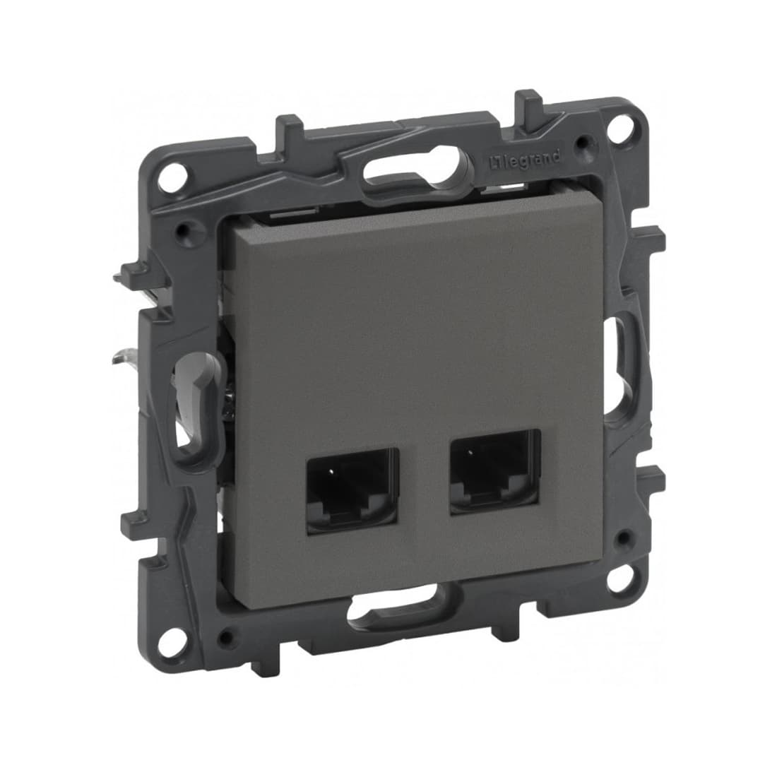 Информационная розетка двойная, Legrand Niloe Step, 863460, 2хRJ45 Кат.5e UTP Сталь