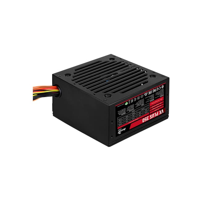 Блок питания, Aerocool, VX PLUS Stealth 350, 350W, ATX, None-PFC, 20+4pin, 4+4pin, 2*Sata, 2*Molex, 1*FDD, Вентилятор 12 см, Кабель питания, Чёрный