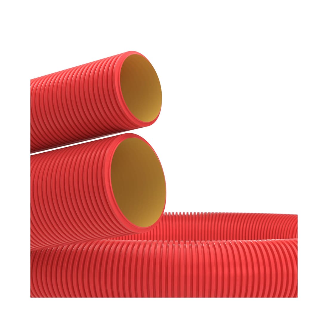 Труба ПНД гибкая двустенная для кабельной канализации, DKC, 121950150, д.50мм с протяжкой, SN13, 500Н, в бухте 150м, цвет красный
